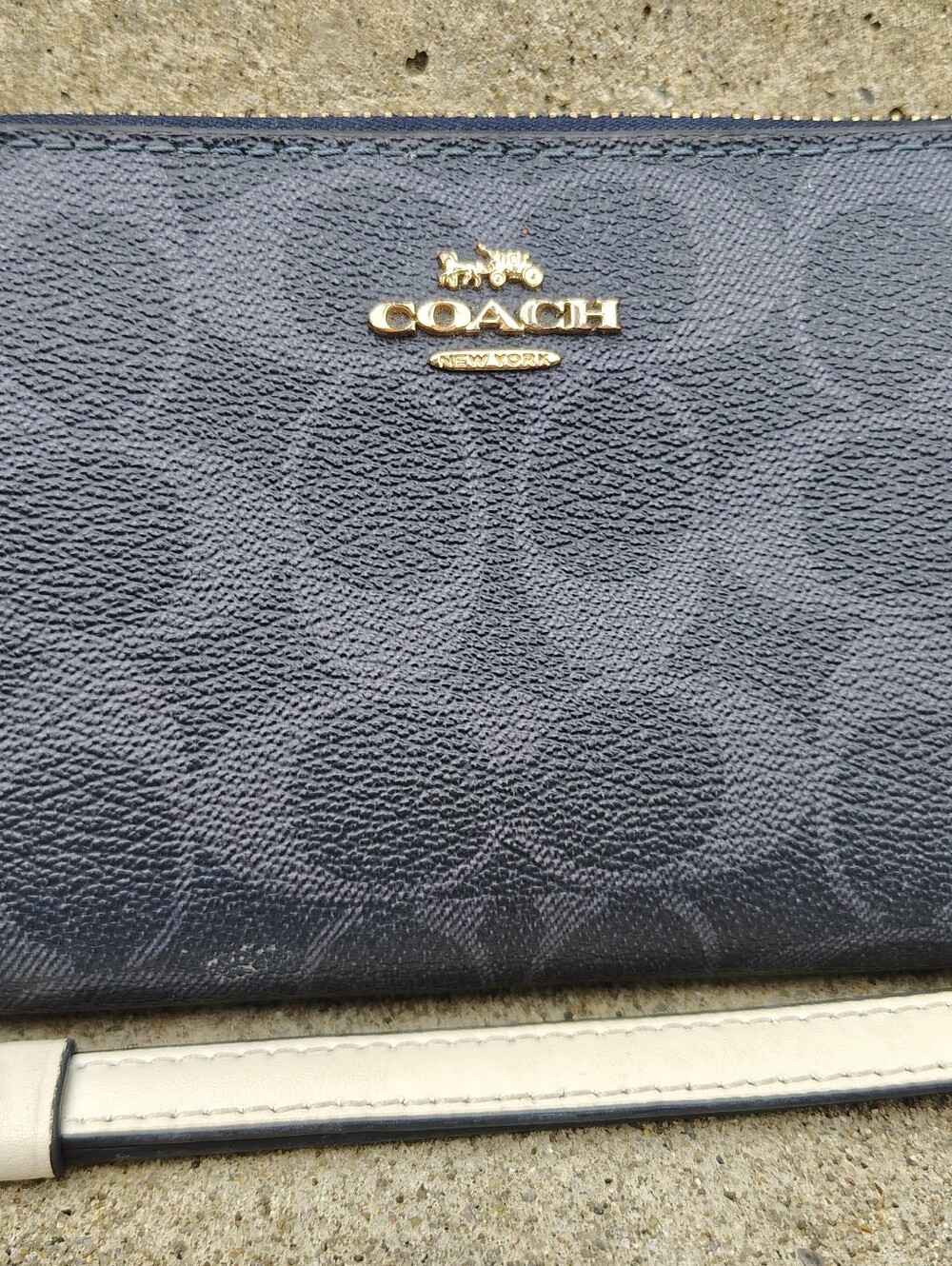 Coach Long Zip Around Wallet in Signature Canvas Blue - Picture 3 of 9